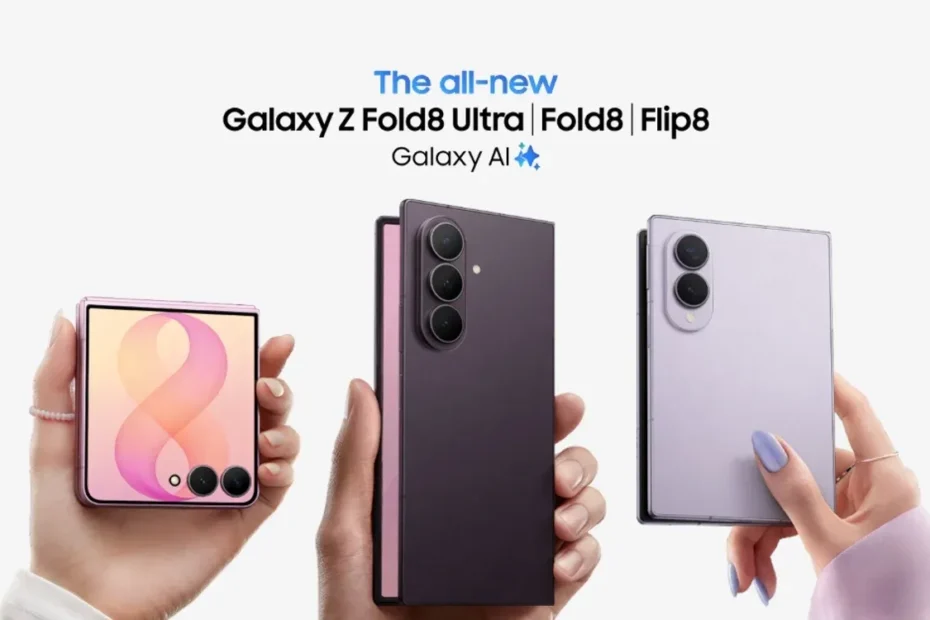 Galaxy Z Fold 8, Fold 8 Ultra e Flip 8 da Samsung