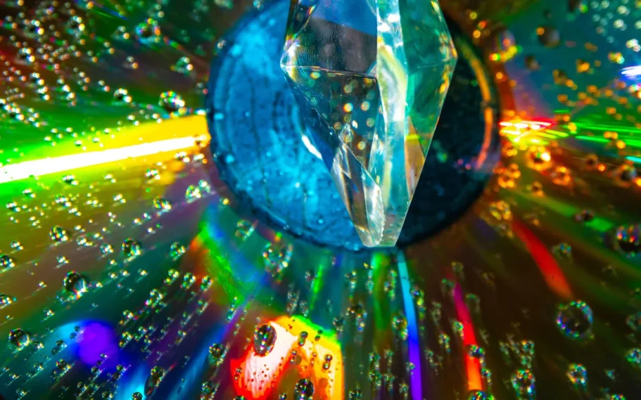 Luz cristal quântico movimento