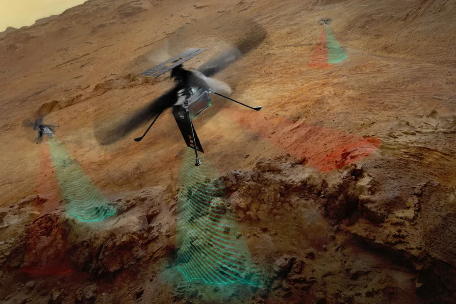 NASA SkyFall helicópteros a Marte com radar de capas mapeando gelo subterrâneo
